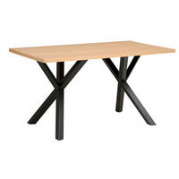 ESSTISCH in Holz  - Eichefarben/Schwarz, Basics, Holz (140/76/80cm) - Livetastic
