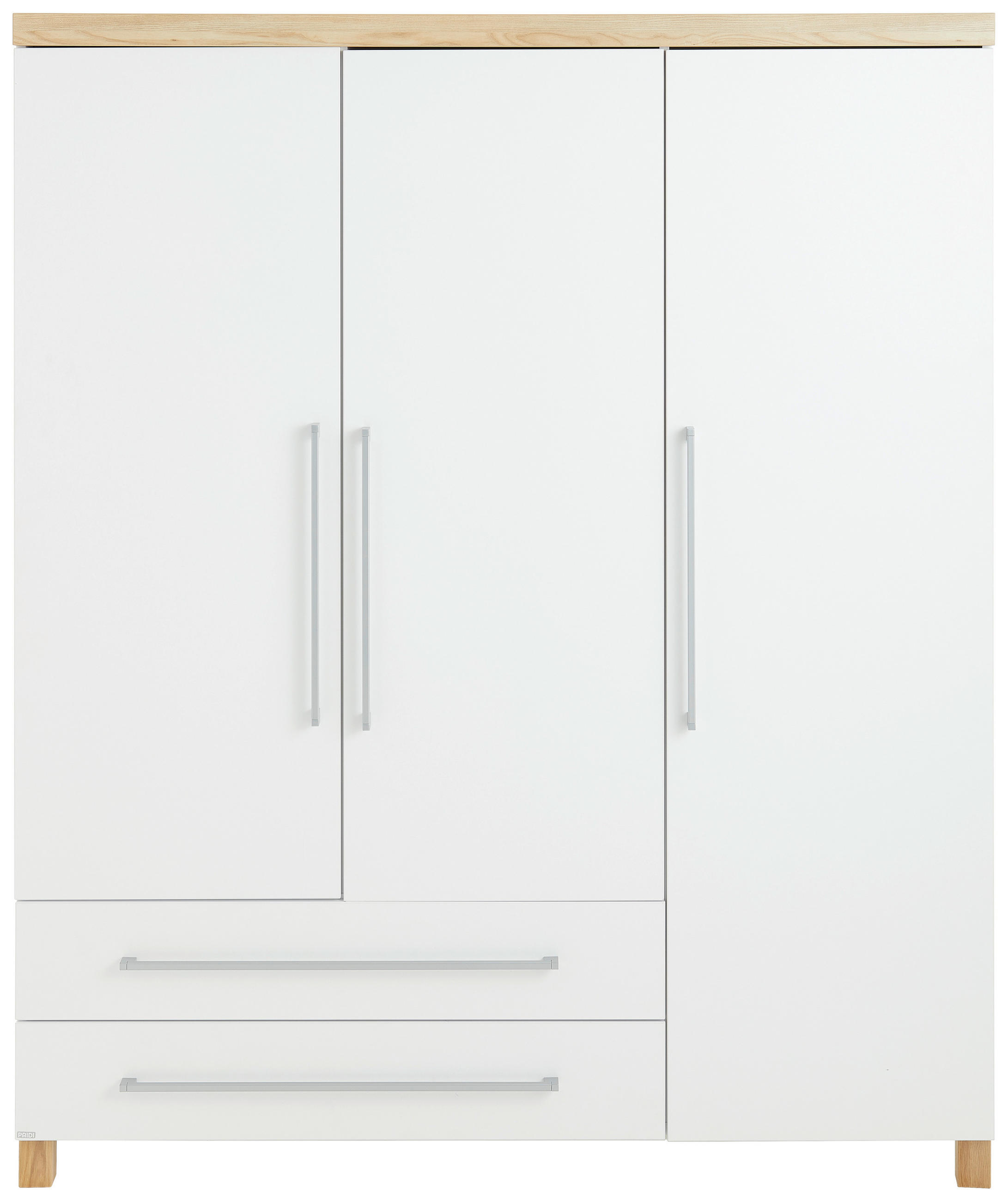 BABYKLEIDERSCHRANK Lennox Fresh - Silberfarben/Weiß, Basics, Holzwerkstoff (164/198/55,9cm) - Paidi