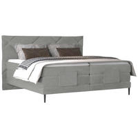 BOXSPRINGBETT 180/200 cm  in Grau  - Schwarz/Grau, KONVENTIONELL, Textil/Metall (180/200cm) - Esposa