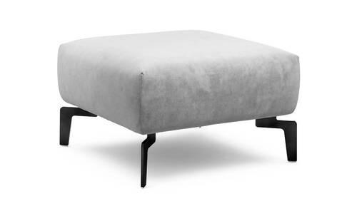 HOCKER in Textil Hellgrau  - Hellgrau/Schwarz, Design, Textil/Metall (70/70/46cm) - SENSOO