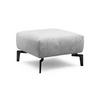HOCKER in Textil Hellgrau  - Hellgrau/Schwarz, Design, Textil/Metall (70/70/46cm) - SENSOO