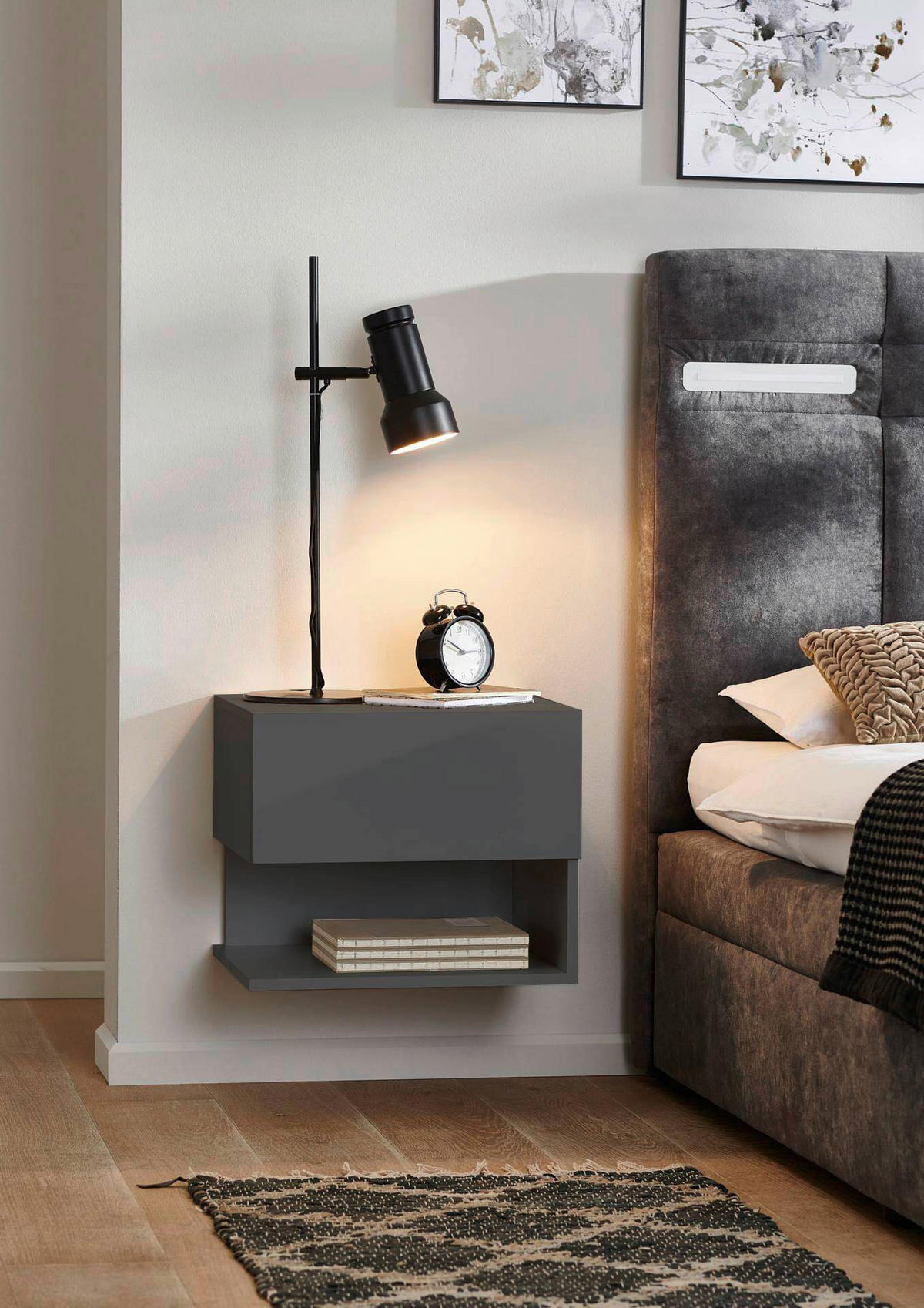 NACHTTISCH 44/37/40 cm  in Anthrazit  - Anthrazit, MODERN, Holzwerkstoff (44/37/40cm) - MID.YOU