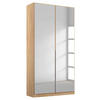 DREHTÜRENSCHRANK in Sonoma Eiche, Silberfarben  - Silberfarben/Alufarben, Modern, Holzwerkstoff/Metall (91/229/54cm) - Rauch Möbel