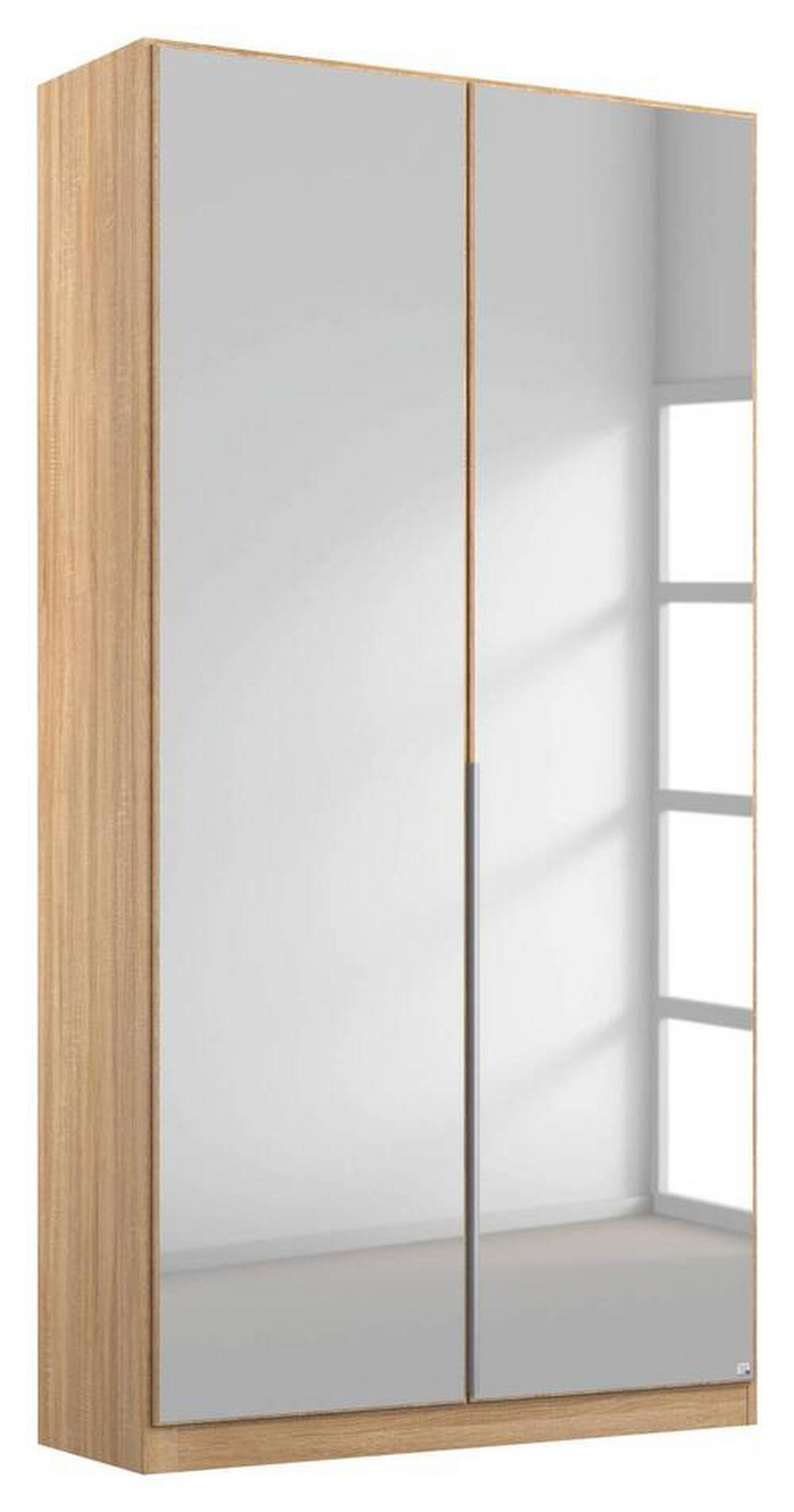 DREHTÜRENSCHRANK in Sonoma Eiche, Silberfarben  - Silberfarben/Alufarben, Modern, Holzwerkstoff/Metall (91/229/54cm) - Rauch Möbel