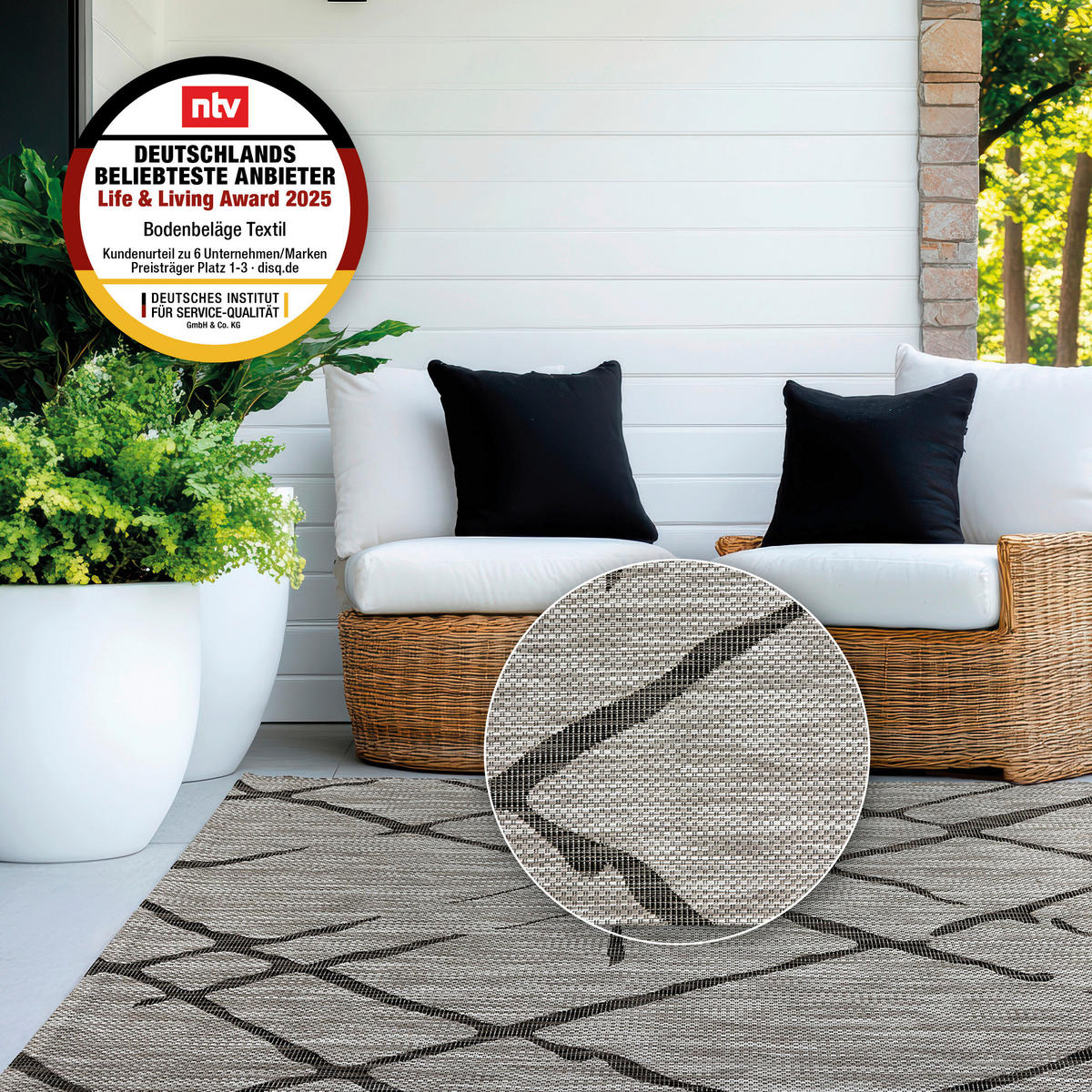 WEBTEPPICH 120/170 cm Sydney Grau rechteckig  - Grau, Basics, Kunststoff (120/170cm) - Novel