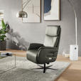 RELAXSESSEL Echtleder    - Schwarz/Grau, Design, Leder/Metall (70/117/85cm) - Dieter Knoll