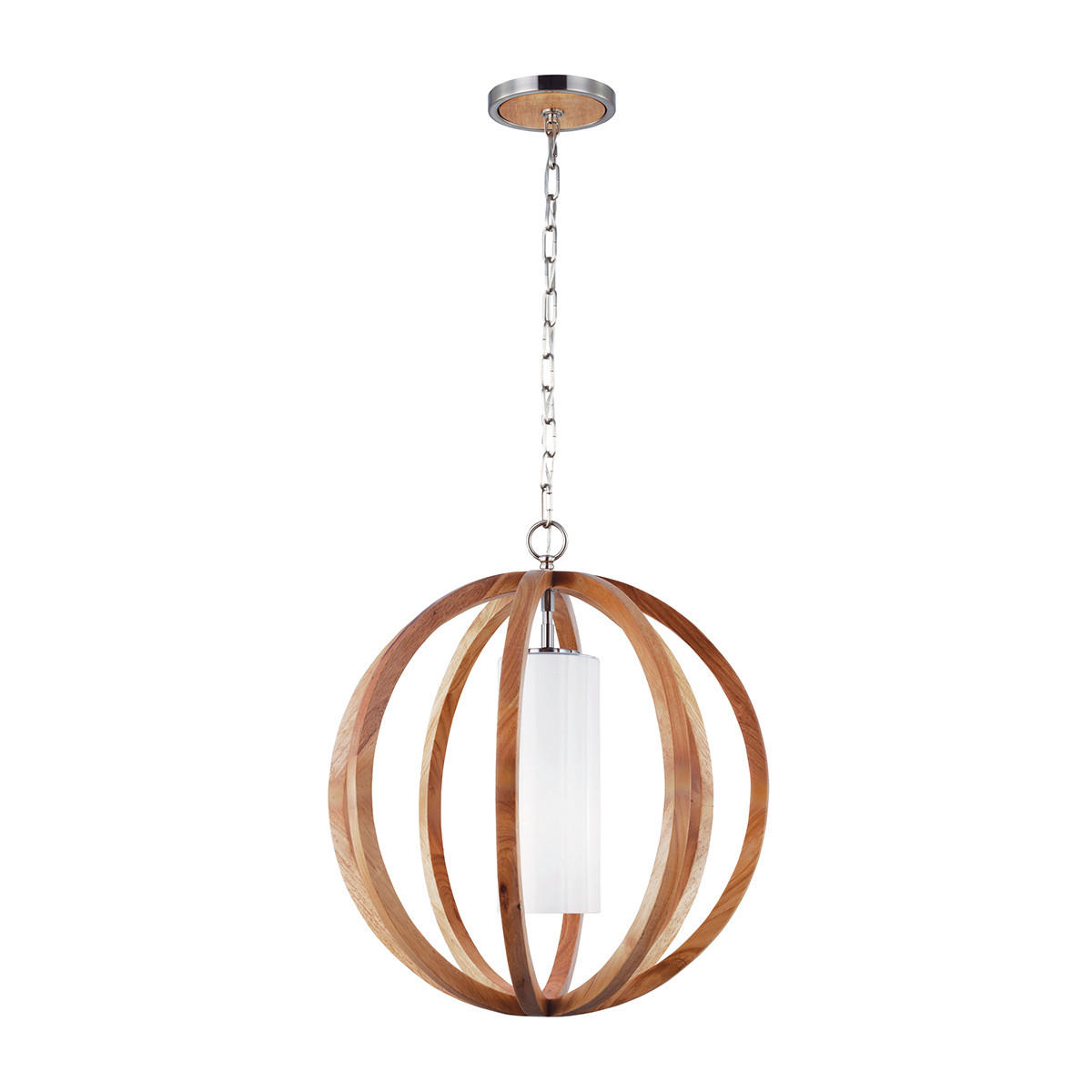 HÄNGELEUCHTE Elstead Allier 52.1/71.8 cm   - Eichefarben, Natur, Glas/Holz (52.1/71.8cm) - Elstead Lighting