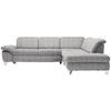 ECKSOFA Hellbraun Webstoff  - Chromfarben/Hellbraun, Design, Textil/Metall (319/260cm) - Beldomo Style