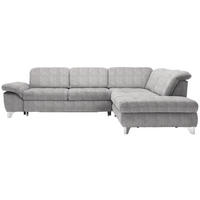 ECKSOFA in Webstoff Hellbraun  - Chromfarben/Hellbraun, Design, Textil/Metall (319/260cm) - Beldomo Style