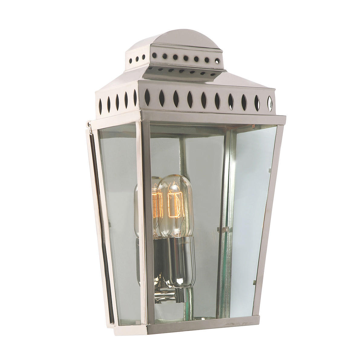 AUSSENWANDLEUCHTE - Nickelfarben, Konventionell, Glas/Metall (22/12/37,5cm) - Elstead Lighting