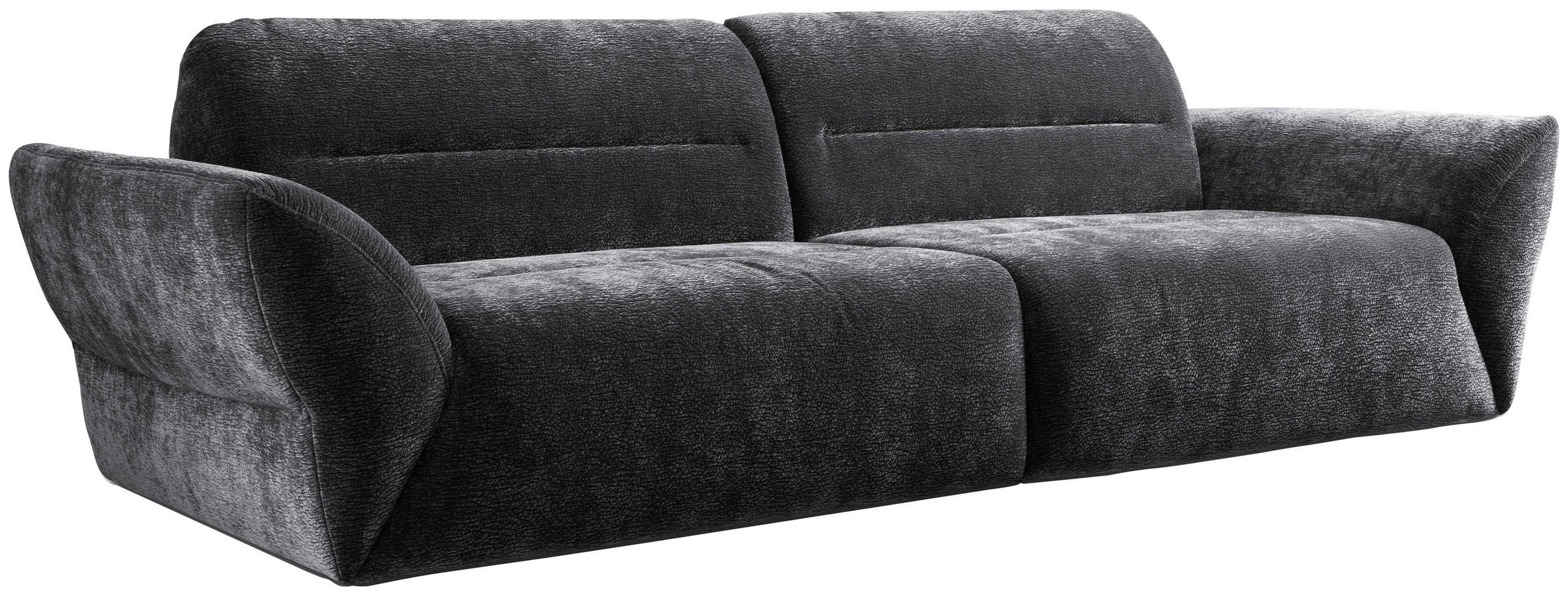 BIGSOFA in Chenille Anthrazit  - Anthrazit/Schwarz, Konventionell, Kunststoff/Textil (300/91/116cm) - Sit & More