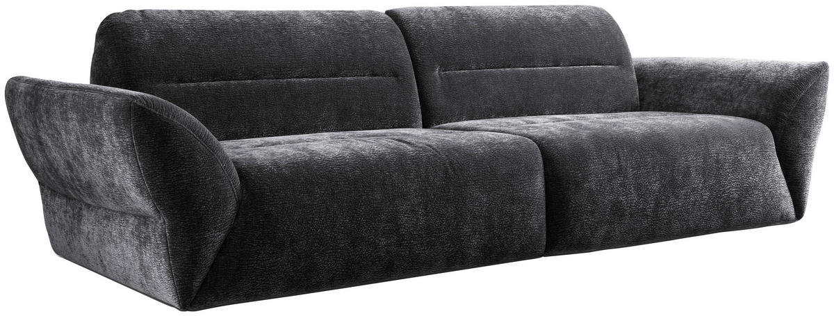 BIGSOFA in Chenille Anthrazit  - Anthrazit/Schwarz, Konventionell, Kunststoff/Textil (300/91/116cm) - Sit & More