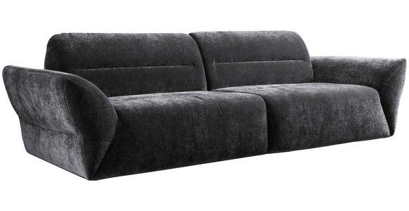 BIGSOFA Chenille Anthrazit  - Anthrazit/Schwarz, KONVENTIONELL, Kunststoff/Textil (300/91/116cm) - Cantus