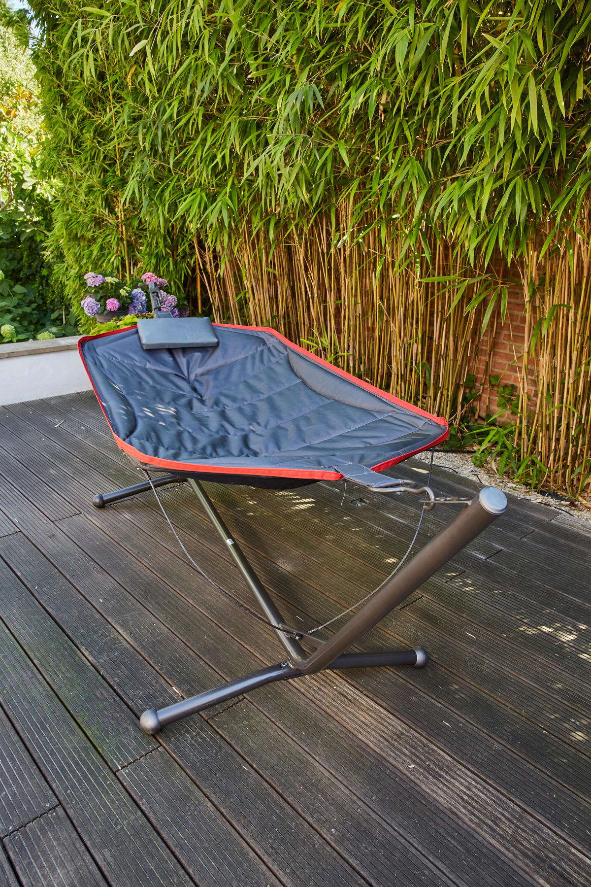 HÄNGEMATTE  - Dunkelgrau/Rot, KONVENTIONELL, Textil/Metall (105/104/305cm) - Siena Garden