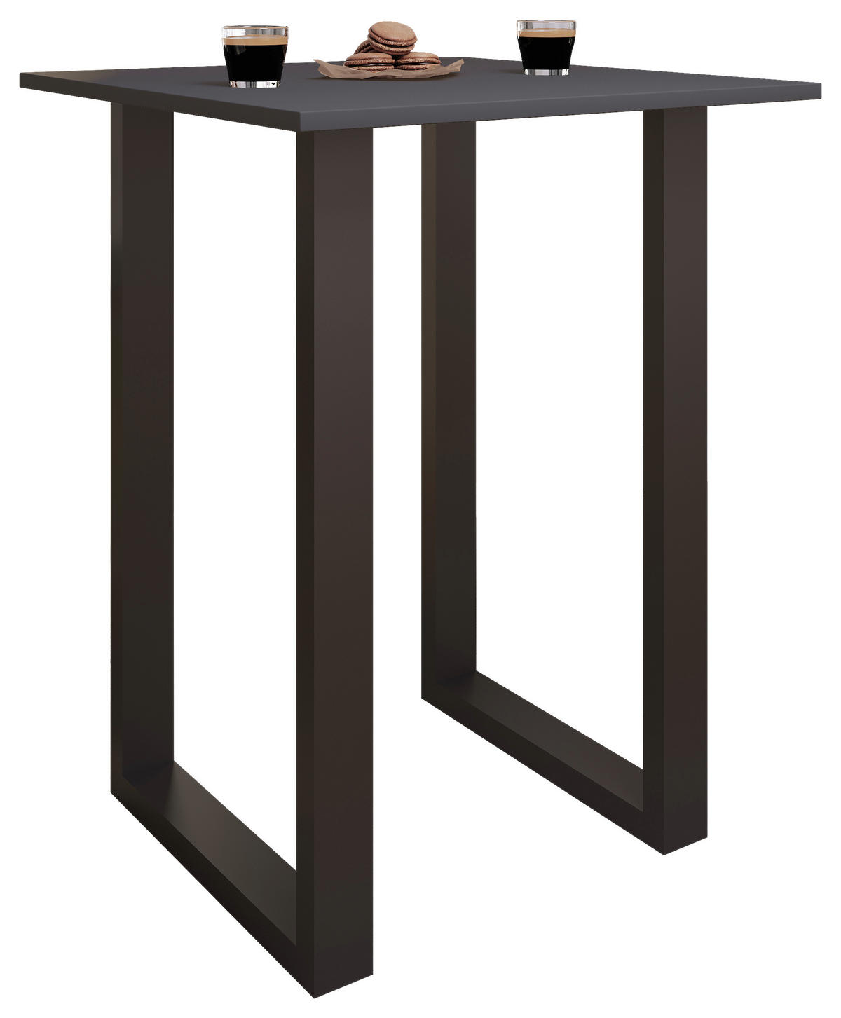 BARBORD i metall, trämaterial  80/50/102 cm  - svart/silvereksfärgad, Klassisk, metall/trämaterial (80/50/102cm)