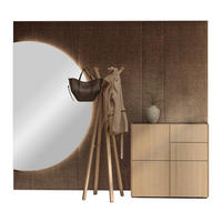 GARDEROBE  in 270/235/41,9 cm  - Eichefarben/Braun, Natur, Glas/Leder (270/235/41,9cm) - TEAM 7