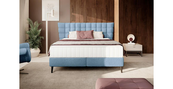 BOXSPRINGBETT 180/200 cm  in Blau  - Blau/Schwarz, Design, Holz/Holzwerkstoff (180/200cm) - Esposa