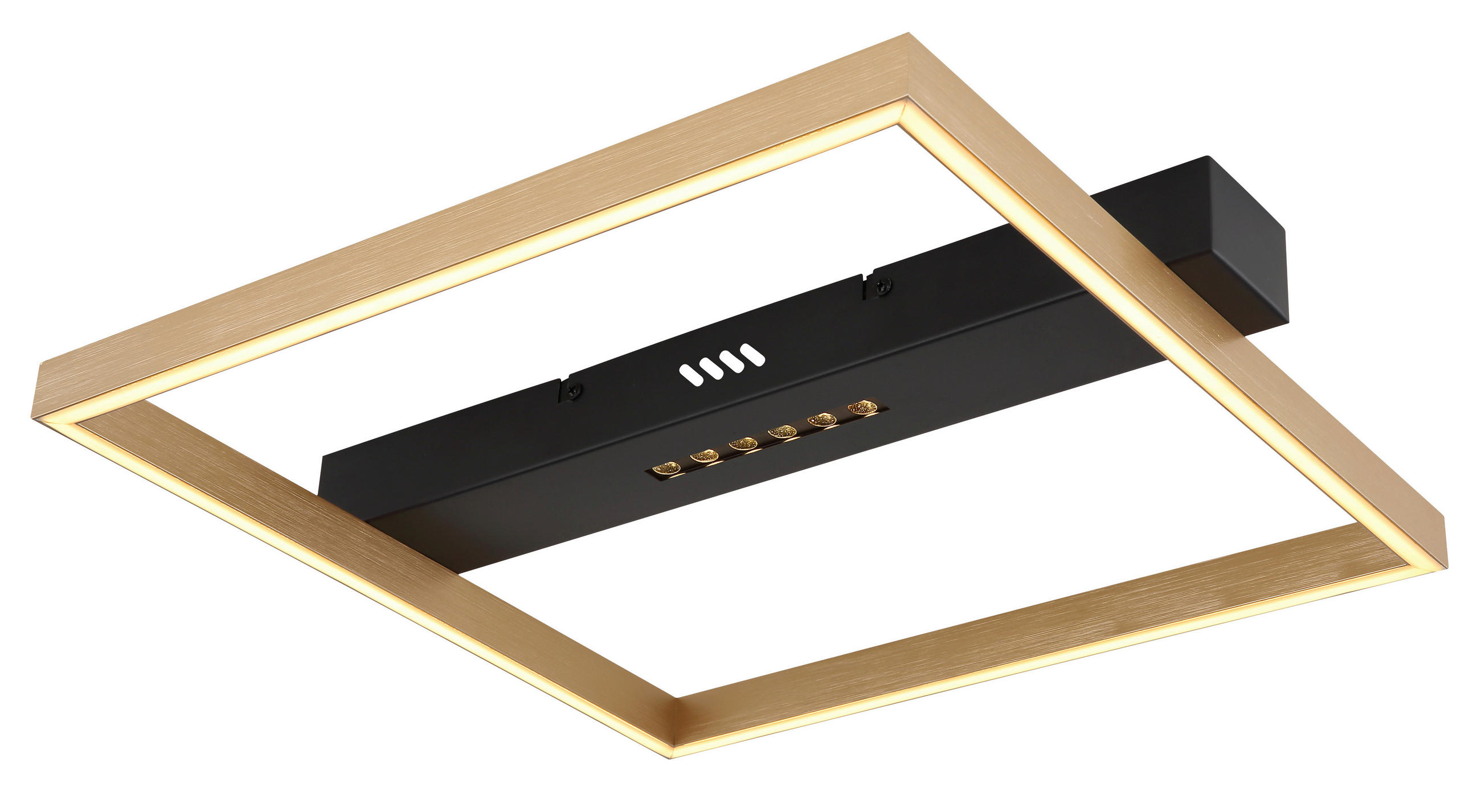 LED-DECKENLEUCHTE    43/39,2/6,9 cm  - Weiss/Goldfarben, Design, Kunststoff/Metall (43/39,2/6,9cm) - Globo