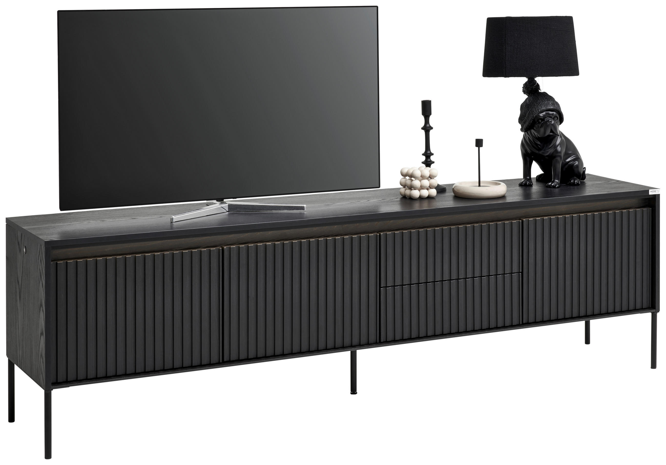 LOWBOARD  in 192/56/40 cm  - Schwarz, Design, Holzwerkstoff (192/56/40cm) - Hom`in