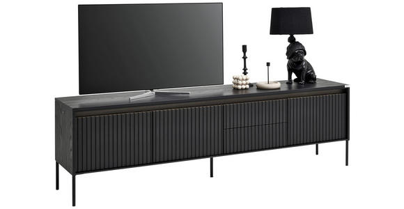 LOWBOARD  in 192/56/40 cm  - Schwarz, Design, Holzwerkstoff (192/56/40cm) - Hom`in