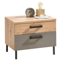 NACHTSCHRANK  - Anthrazit/Eiche Artisan, LIFESTYLE, Holzwerkstoff/Metall (58/46/38cm) - Ti'me