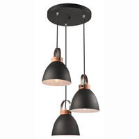 PENDELLEUCHTE DANIELLE 37/79 cm   - Graphitfarben, KONVENTIONELL, Holz/Metall (37/79cm)