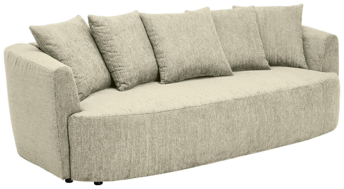 SCHLAFSOFA  mit Stoffauswahl, Liegefunktion, Schlafen auf Sitzhöhe, Rücken echt Chenille Beige  - Beige/Schwarz, KONVENTIONELL, Kunststoff/Textil (238/74/107cm) - Carryhome
