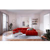 ECKSOFA Rot Velours  - Silberfarben/Rot, KONVENTIONELL, Textil/Metall (307/186cm) - Livetastic