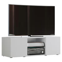 TV-ELEMENT Glas, Holzwerkstoff Weiß  - Schwarz/Weiß, KONVENTIONELL, Glas/Holzwerkstoff (115/40/36cm) - MID.YOU