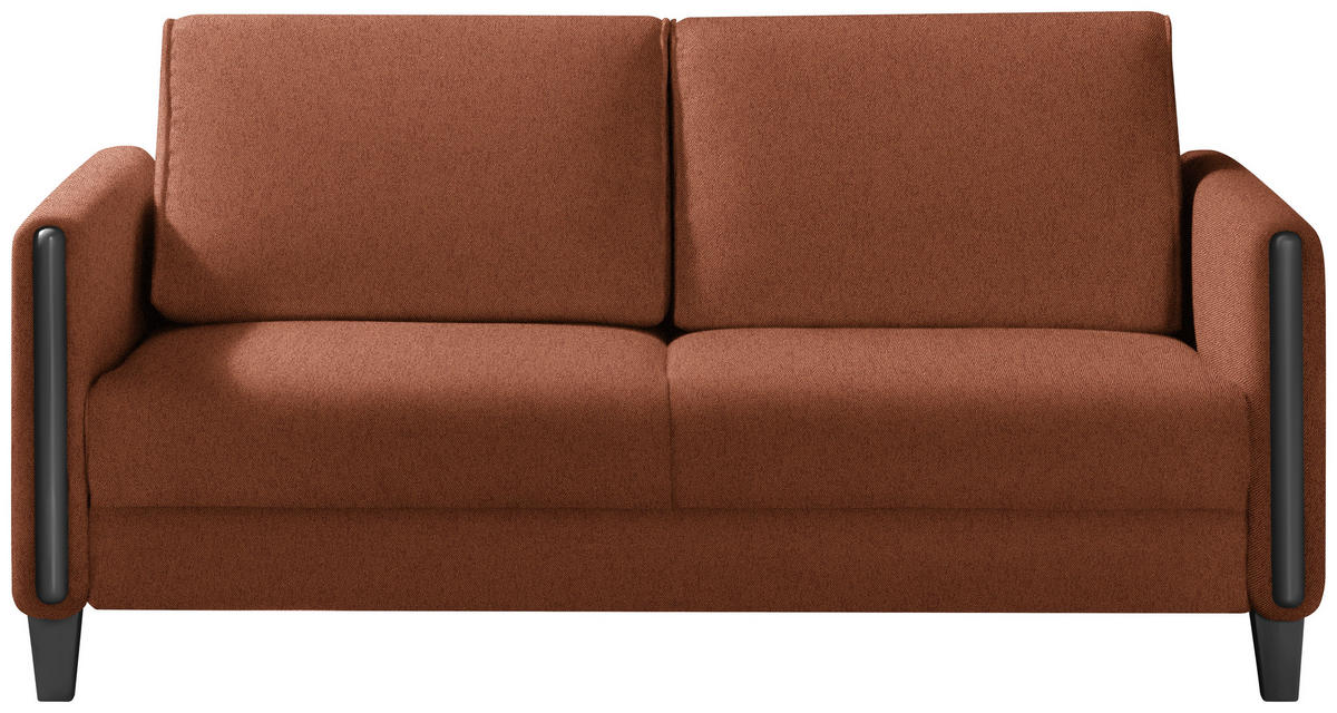 SCHLAFSOFA in Holz, Textil Schwarz, Rostfarben  - Rostfarben/Schwarz, Design, Holz/Textil (174/88/104cm) - Niels Andersson