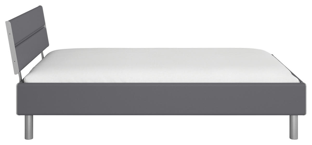 BETT 120/200 cm  in Grau  - Alufarben/Grau, Design, Metall (120/200cm) - Carryhome
