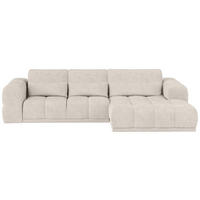 HÖRNSOFFA i chenille sandfärgad  - sandfärgad/svart, Klassisk, textil/plast (290/203cm) - MID.YOU