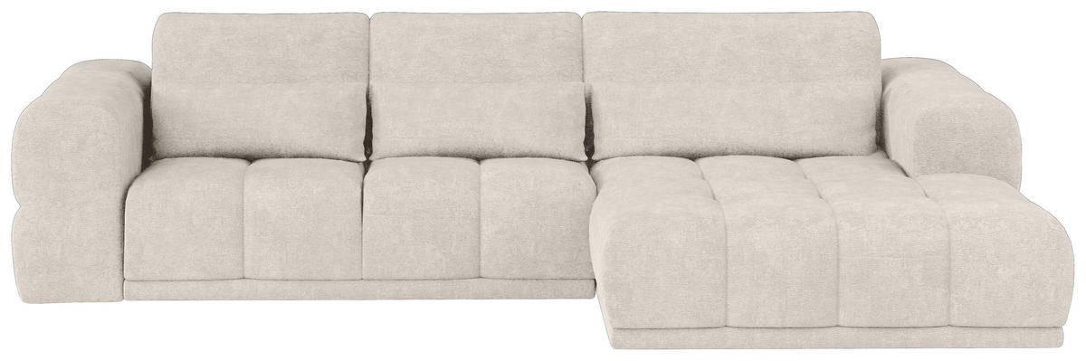 HÖRNSOFFA i chenille sandfärgad  - sandfärgad/svart, Klassisk, textil/plast (290/203cm) - MID.YOU