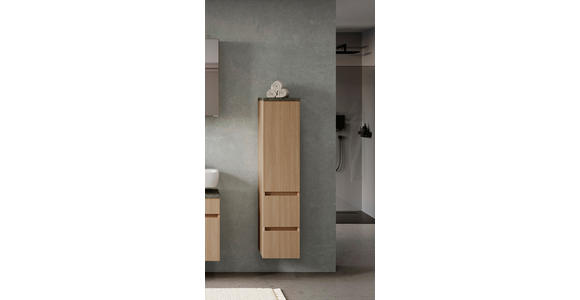 MIDISCHRANK 30/131/35 cm  - Eichefarben/Silberfarben, KONVENTIONELL, Holzwerkstoff/Kunststoff (30/131/35cm) - Xora