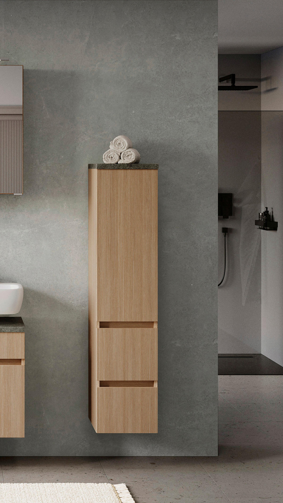 MIDISCHRANK 30/131/35 cm  - Eichefarben/Silberfarben, KONVENTIONELL, Holzwerkstoff/Kunststoff (30/131/35cm) - Xora