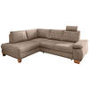 ECKSCHLAFSOFA in Chenille Hellbraun  - Wildeiche/Hellbraun, Modern, Holz/Textil (206/261cm) - Livetastic