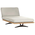 OTTOMANE Palermo in Echtleder Weiß  - Beige/Schwarz, Design, Leder/Holz (114/92/165cm) - Dieter Knoll