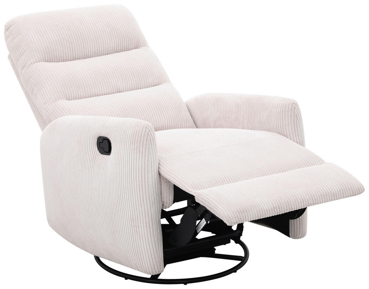 RELAXSESSEL Cord Relaxfunktion    - Beige/Schwarz, Design, Textil/Metall (78/107/95cm) - Carryhome