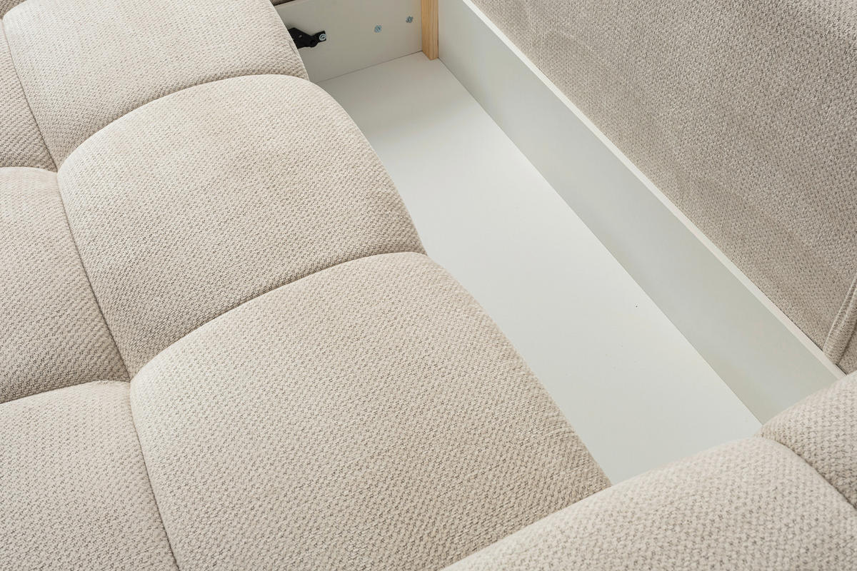 SEDEŽNA GARNITURA, bež  - črna/bež, Design, kovina/tekstil (267/74-90/185cm) - Hom`in
