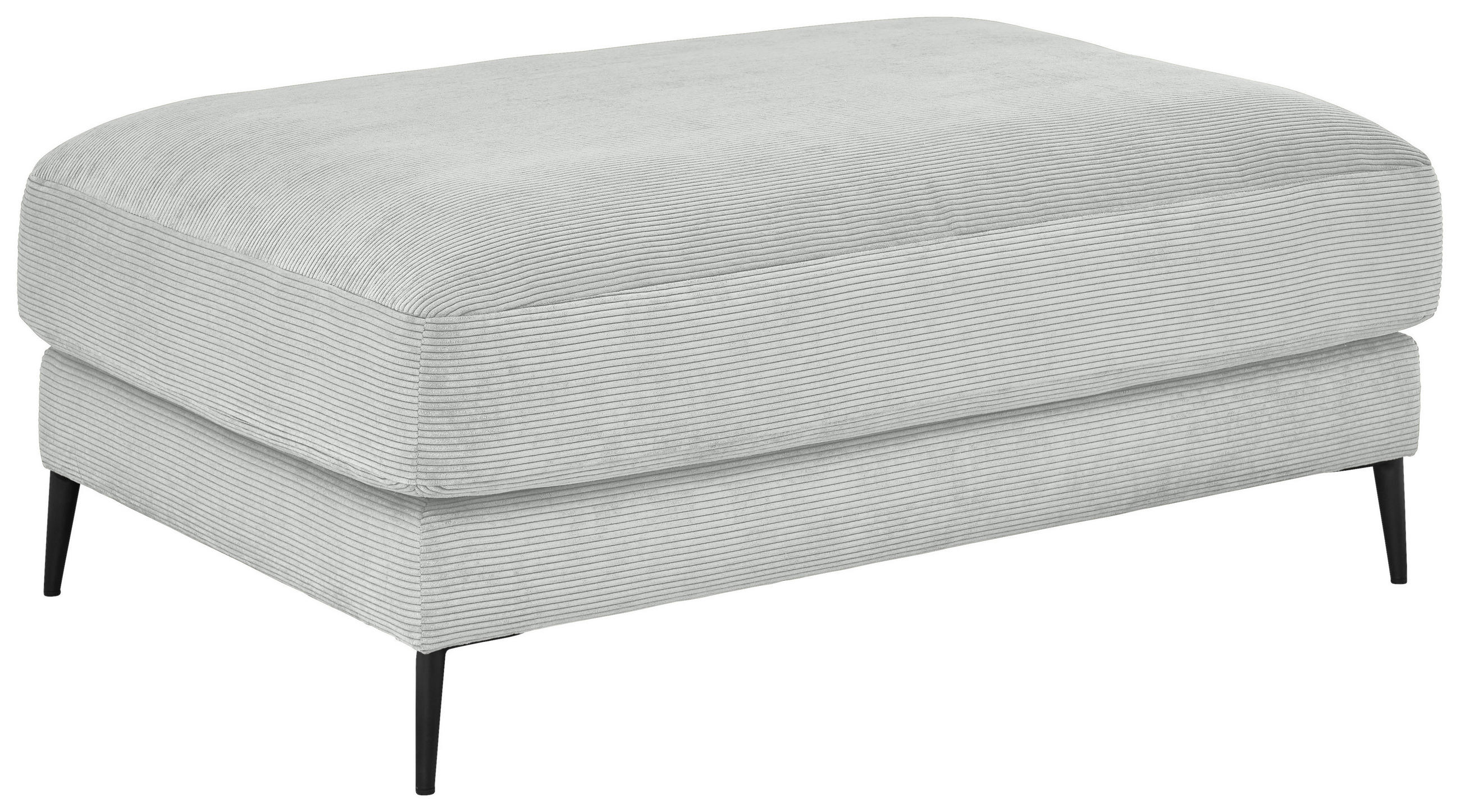 HOCKER Feincord Hellgrau  - Hellgrau/Schwarz, Design, Textil/Metall (120/43/90cm) - Dieter Knoll