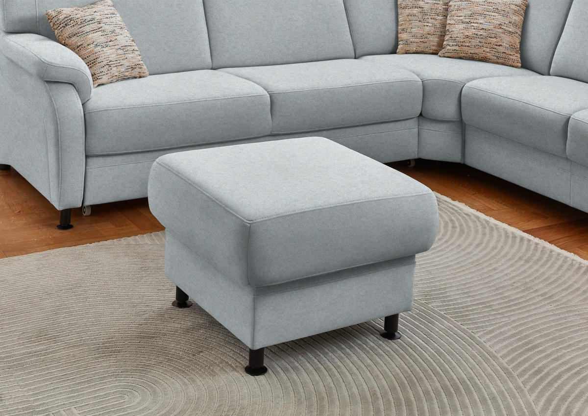 ECKSOFA Flachgewebe Grau  - Schwarz/Grau, Konventionell, Textil/Metall (269/287cm) - Beldomo System