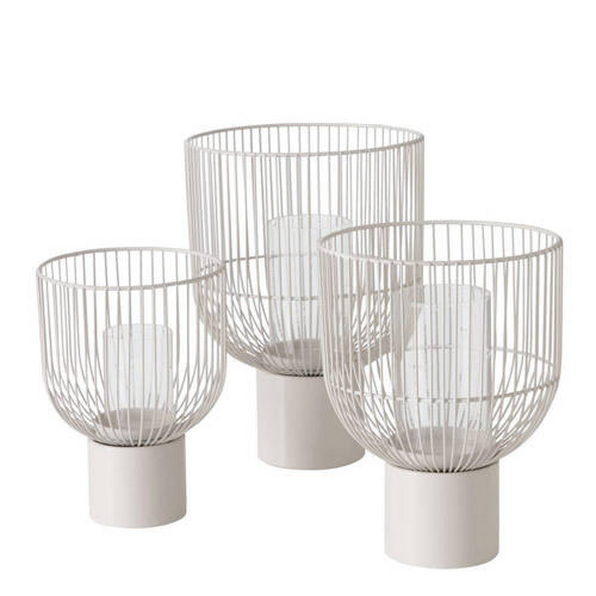 WINDLICHT Beige  - Beige, Basics, Glas/Metall (22/22/30cm) - Boltze Home