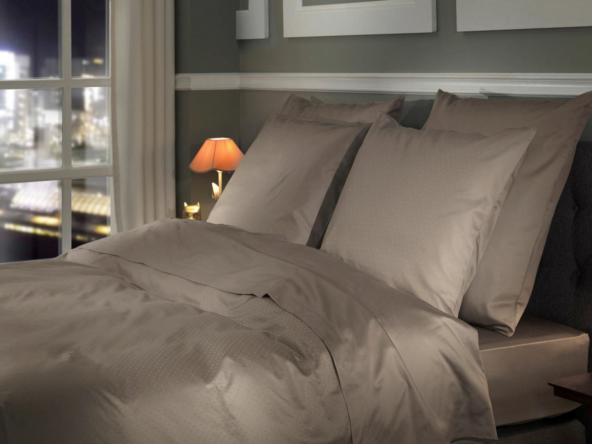 BETTWÄSCHE Punto Makosatin 155/220 cm  - Taupe, Basics, Textil (155/220cm)
