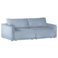 2,5-SITZER  in Flachgewebe Hellblau  - Schwarz/Hellblau, Design, Kunststoff/Textil (240/70/125cm) - Xora