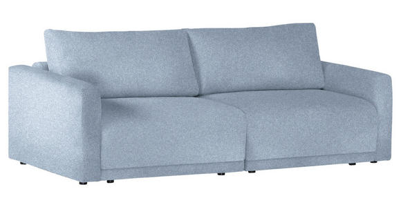 2,5-SITZER  in Flachgewebe Hellblau  - Schwarz/Hellblau, Design, Kunststoff/Textil (240/70/125cm) - Xora