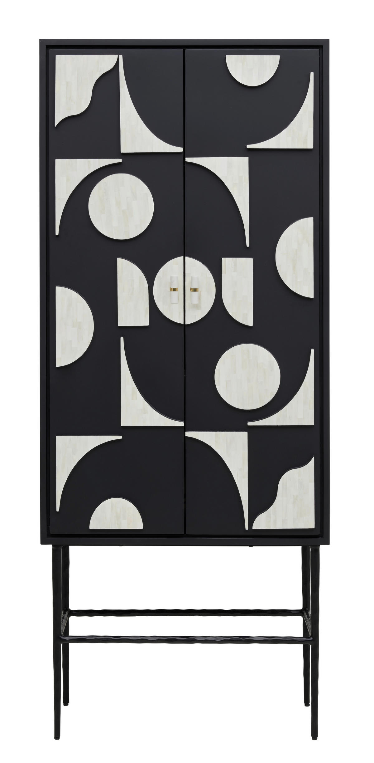 HIGHBOARD  in 75/180/40 cm  - Weiss/Schwarz, Lifestyle, Holzwerkstoff/Stein (75/180/40cm) - Ambia Home
