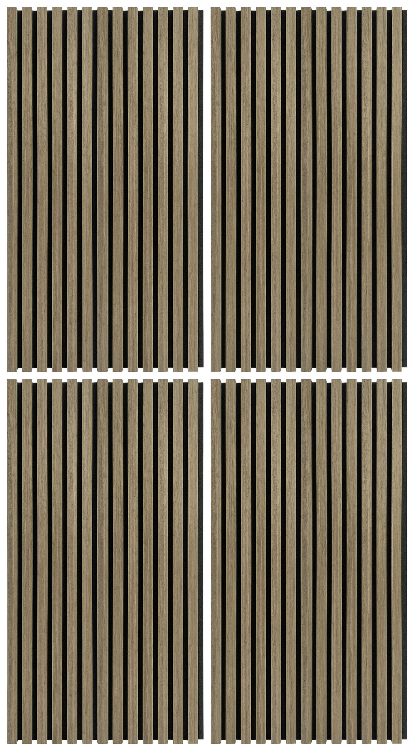 AKUSTIKPANEEL Echtholz 52/104/2,2 cm 4 Stück  - Eichefarben/Schwarz, KONVENTIONELL, Holz/Kunststoff (52/104/2,2cm) - Xora