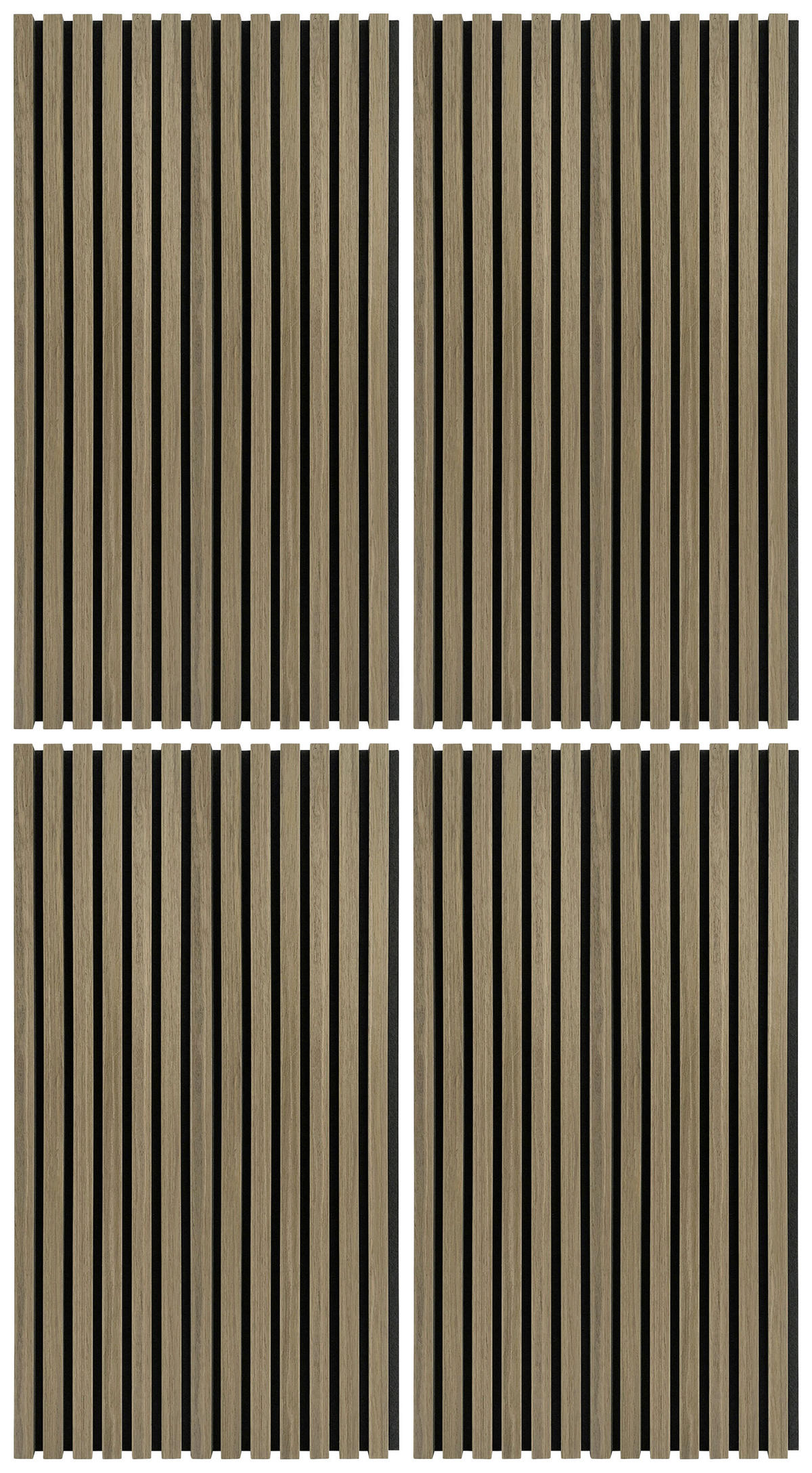 PANNEAU ACOUSTIQUE Echtholz 52/104/2,2 cm 4 Stück  - Eichefarben/Schwarz, Konventionell, Holz/Kunststoff (52/104/2,2cm)