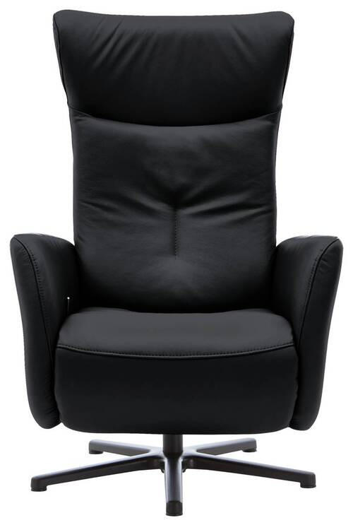 RELAXFÅTÖLJ i läder antracit  - svart/antracit, Design, metall/läder (76/112/83cm) - Beldomo Premium