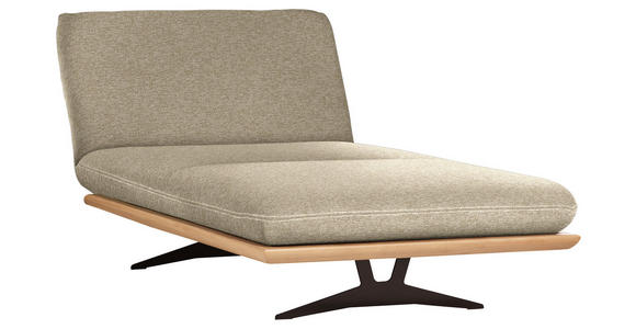 OTTOMANE Palermo in Webstoff Eichefarben, Beige  - Eichefarben/Beige, Design, Holz/Textil (114/92/165cm) - Dieter Knoll